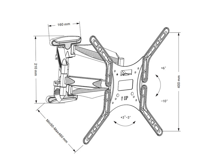 Full Motion TV Wall Mount 49 Inch