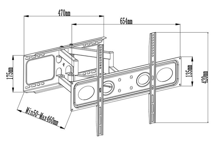 75 Inch TV Full Motion Wall Mount