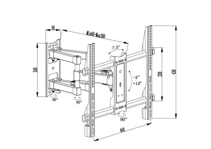 70 TV Wall Mount Full Motion