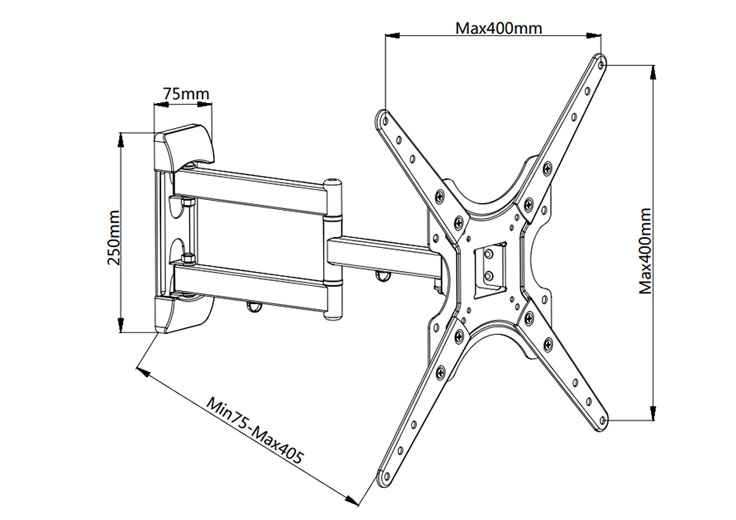 Ultra Slim Full Motion TV Mount