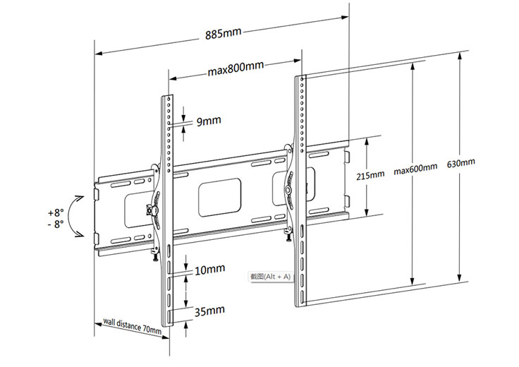 Heavy Duty Tilting TV Wall Mount