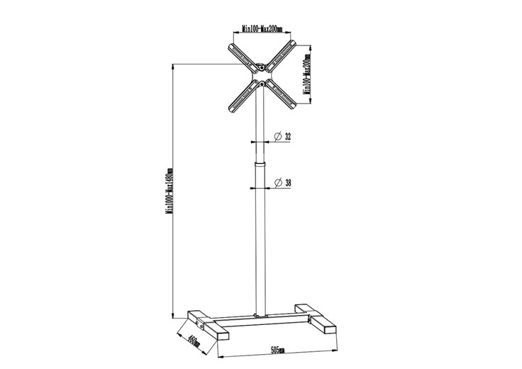 Floor Adjustable TV Stand