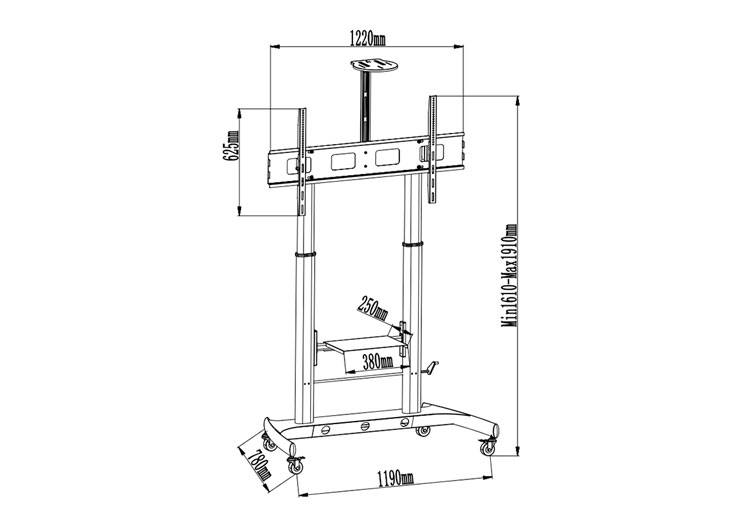 Heavy Duty Rolling TV Cart