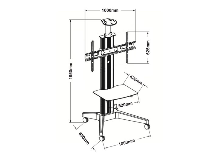 Heavy Duty TV Stand on Wheels