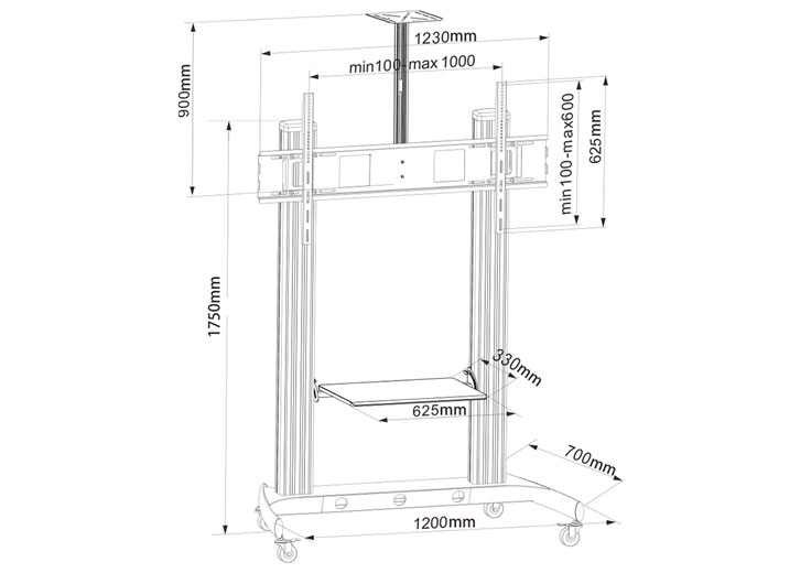 Rolling Outdoor TV Cart