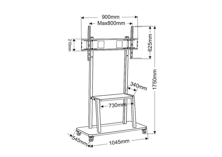 Heavy Duty Rolling TV Stand