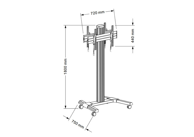 Mobile TV Cart with Shelf