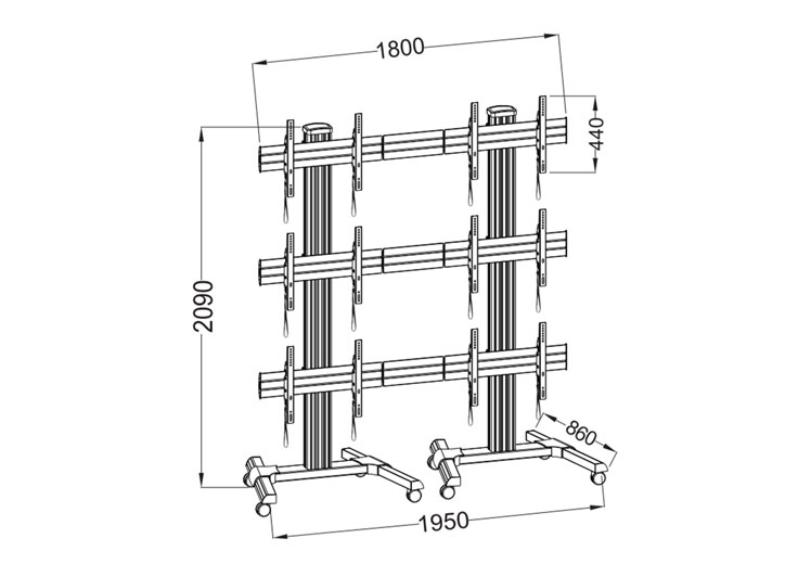 Mobile Video Wall Stand