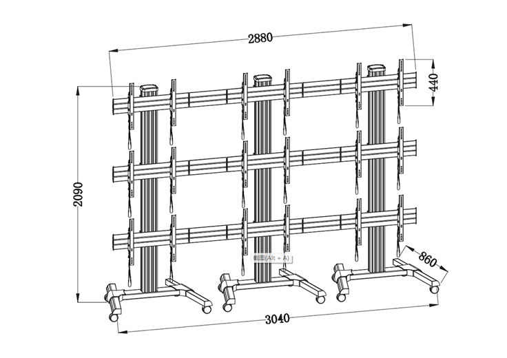 Video Wall Stand 3x3