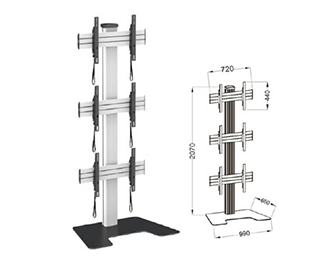 T015-3SC(2)  Video Wall Cart